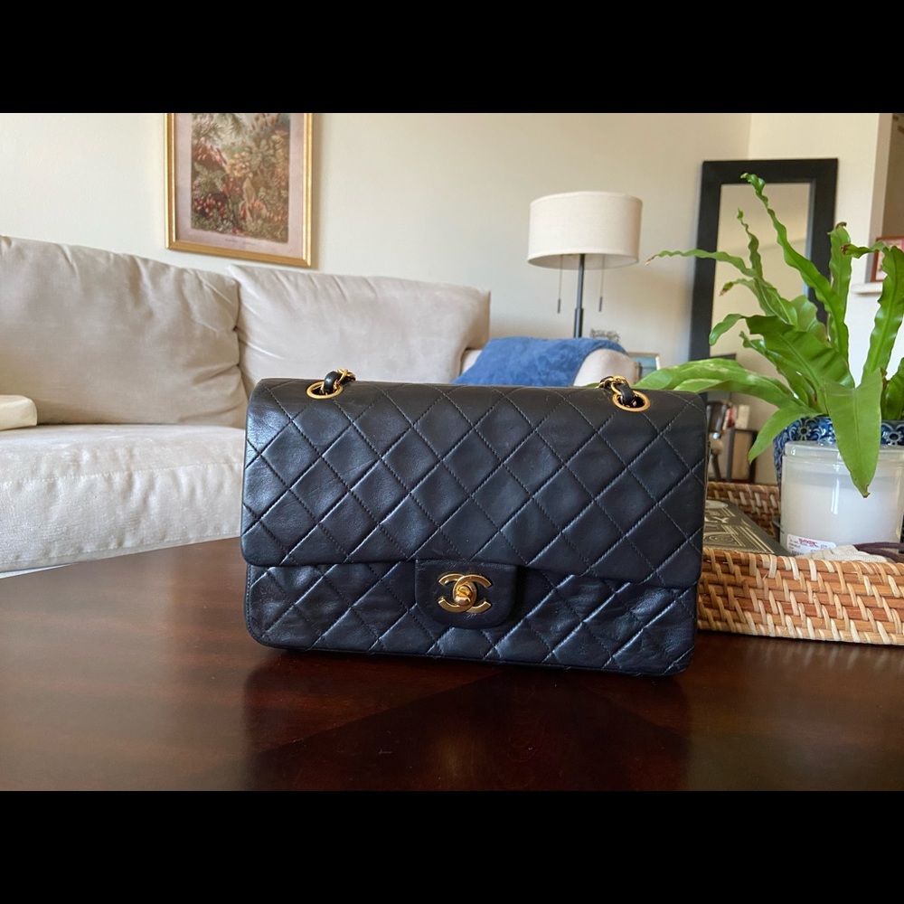 🚨Sold🚨 Chanel Vintage Medium Double Flaps in Black Lambskin and 24K GHW